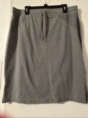 Hanna Andersson Gray Drawstring Midi Skirt